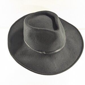 Vintage Black wool cowboy hat by Andre Canadian hat Montreal Canada 56 cm,
